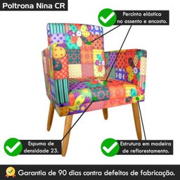 Poltrona Estampada Nina PatchWork Retalhos para Ateliê Rodapé - 5