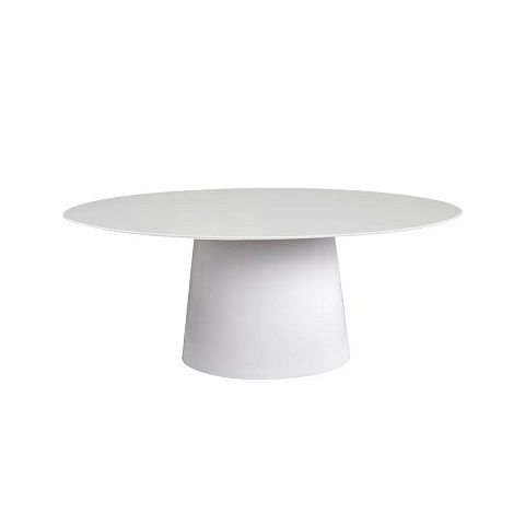 Mesa de Jantar Cone Oval 235x122 cm Laqueado Branco