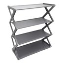 Ver imagem 1 de Sapateira Modular 4 Prateleiras Ajustavel Casa Closet Sala Estante 8 Pares Calcados Luxo Cinza