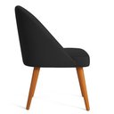 Ver imagem 5 de Kit 04 Cadeiras Poltrona de Jantar Luna Suede Preto Pés Palito Castanho - Pallazio