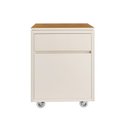 Ver imagem 5 de Gaveteiro 2 Gavetas com Rodízios Hera 48x43x66cm - Via Nossa - Off White e Cedro