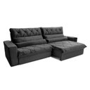 Ver imagem 4 de Sofá Retrátil/reclinável França 250cm Suede Velut com Molas no Assento - King House