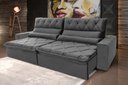 Ver imagem 1 de Sofá Retrátil/reclinável França 250cm Suede Velut com Molas no Assento - King House