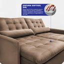 Ver imagem 2 de Sofá sem Caixa Retrátil 1,80m Softgel Celeste Velusoft Castor Cama Inbox