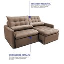 Ver imagem 6 de Sofá sem Caixa Retrátil 1,80m Softgel Celeste Velusoft Castor Cama Inbox