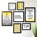 Ver imagem 1 de Kit de Quadros Decorativos 7 Peças Frases Abstrato Mapa Los Quadros