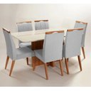 Ver imagem 1 de Mesa de jantar + 6 cadeiras Paris tampo Atenas 160cm Gris