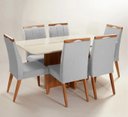 Ver imagem 1 de Mesa de jantar + 6 cadeiras Paris tampo Atenas 160cm Gris
