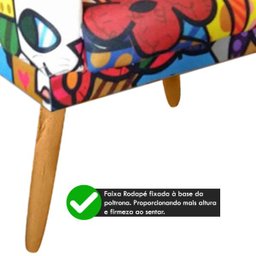 Poltrona para Quarto de Menina Nina Estampada Romero Britto Rodapé - 4