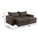 Ver imagem 4 de Sofá Cama 2 Lugares Retrátil Reclinável M-184 Veludo Martins Marrom