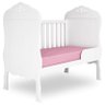 02 Berços Americano com Capitonê e Cômoda Infantil Realeza Branco Acetinado - Canaã - 3