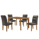 Ver imagem 2 de Mesa Liz 120 MDF com 4 Cadeiras Carol Veludo Grafite/Naturalle/Naturalle