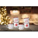 Ver imagem 4 de Conjunto Bule Esmaltado Vermelho 1700ml e 6 Canecas Estampa Natal 150ml - Yangzi
