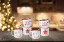 Ver imagem 4 de Conjunto Bule Esmaltado Vermelho 1700ml e 6 Canecas Estampa Natal 150ml - Yangzi