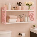 Ver imagem 1 de Kit 2 Suporte Prateleira Rosa Infantil Feminino Delicado Estilo Industrial Quarto Criança Decorativo