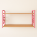 Ver mais imagens de Kit 2 Suporte Prateleira Rosa Infantil Feminino Delicado Estilo Industrial Quarto Criança Decorativo