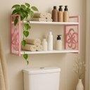 Ver imagem 3 de Kit 2 Suporte Prateleira Rosa Infantil Feminino Delicado Estilo Industrial Quarto Criança Decorativo