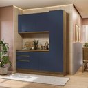 Ver imagem 1 de Armário de Cozinha Compacta 100% Mdf 190cm Nogueira/azul Profundo Celeste Kappesberg