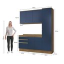 Ver imagem 4 de Armário de Cozinha Compacta 100% Mdf 190cm Nogueira/azul Profundo Celeste Kappesberg