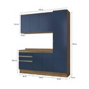 Ver imagem 3 de Armário de Cozinha Compacta 100% Mdf 190cm Nogueira/azul Profundo Celeste Kappesberg
