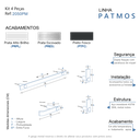 Ver imagem 7 de Kit Acessório de Banheiro Preto Fosco 4 Peças Grego Metal 2050pm