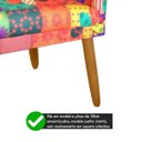 Ver imagem 3 de Poltrona Decorativa Nina Pés Palito PatchWork Retalhos Rodapé