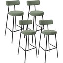Ver imagem 1 de Kit 04 Banquetas Alta Bar Cozinha Sala De Jantar Estrutura Em Aço Milão L02 Bouclê Oliva - Lyam Deco