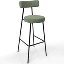 Ver imagem 3 de Kit 04 Banquetas Alta Bar Cozinha Sala De Jantar Estrutura Em Aço Milão L02 Bouclê Oliva - Lyam Deco