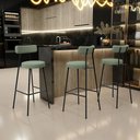 Ver imagem 2 de Kit 04 Banquetas Alta Bar Cozinha Sala De Jantar Estrutura Em Aço Milão L02 Bouclê Oliva - Lyam Deco