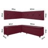 Conjunto Canto Alemão com Bau para Bar Lanchonete Bordo 125x160cm Sofa Store - 6