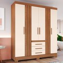 Ver mais imagens de Guarda Roupa Casal 6 Portas 4 Gavetas 160 Cm B375 Nature Off White Briz