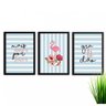 Kit de Quadros Decorativos 3 Peças Mais Amor Por Favor Gratidão Los Quadros - 1