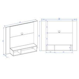 Painel Tv até 40" com Nicho Multimóveis Cr45229 Off White/ripado Madeira - 4
