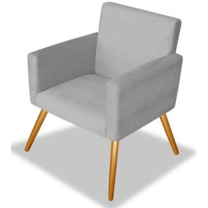 Poltrona Decorativa Nina Platinum Decor Cinza
