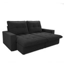 Ver imagem 4 de Sofá com Chaise Firenze 3 Lugares Retrátil e Reclinável 210cm Preto Cia Lar Móveis