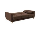 Ver imagem 2 de Sofá Cama Casal Reclinável com Baú Pamela - Veludo Turkey Chocolate
