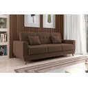 Ver imagem 4 de Sofá Cama Casal Reclinável com Baú Pamela - Veludo Turkey Chocolate