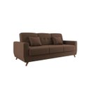 Ver imagem 1 de Sofá Cama Casal Reclinável com Baú Pamela - Veludo Turkey Chocolate