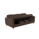 Ver imagem 3 de Sofá Cama Casal Reclinável com Baú Pamela - Veludo Turkey Chocolate