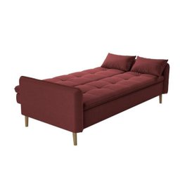 Sofá Cama Casal Reclinável Donna - Veludo Vinho - 2