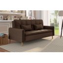 Ver imagem 4 de Sofá Cama Casal Reclinável Donna - Veludo Turkey Chocolate