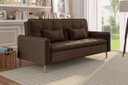 Ver imagem 4 de Sofá Cama Casal Reclinável Donna - Veludo Turkey Chocolate