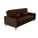 Ver imagem 1 de Sofá Cama Casal Reclinável Donna - Veludo Turkey Chocolate