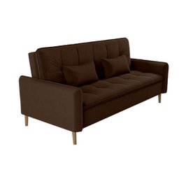 Sofá Cama Casal Reclinável Donna - Veludo Turkey Chocolate - 1