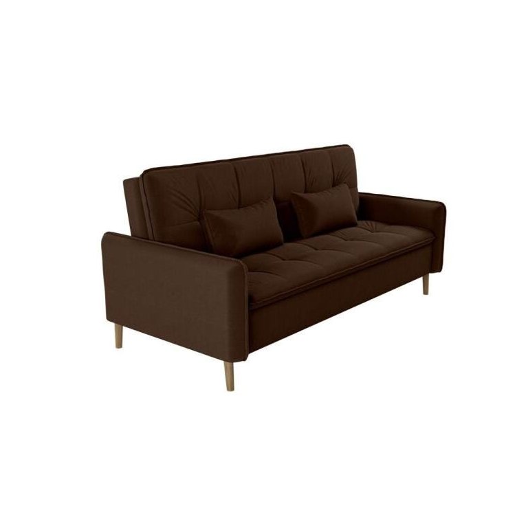 Sofá Cama Casal Reclinável Donna - Veludo Turkey Chocolate