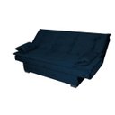 Ver imagem 3 de Sofá Cama Casal Reclinável Esmeralda - Veludo Azul Marinho