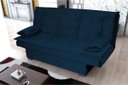 Ver imagem 4 de Sofá Cama Casal Reclinável Esmeralda - Veludo Azul Marinho