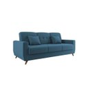 Ver imagem 1 de Sofá Cama Casal Reclinável com Baú Pamela - Veludo Turkey Petroleo