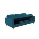 Ver imagem 2 de Sofá Cama Casal Reclinável com Baú Pamela - Veludo Turkey Petroleo