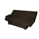 Ver imagem 2 de Sofá Cama Casal Reclinável Esmeralda - Veludo Marrom Escuro